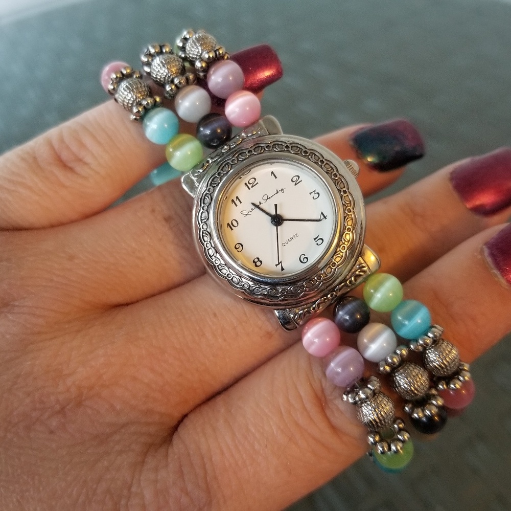 French Laundry Beaded Quartz Watch Multicolored